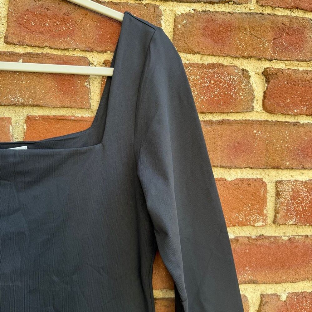 Aritzia Original Contour Square neck Hip Long Sleeve Top Black XS NEW - Picture 5 of 12